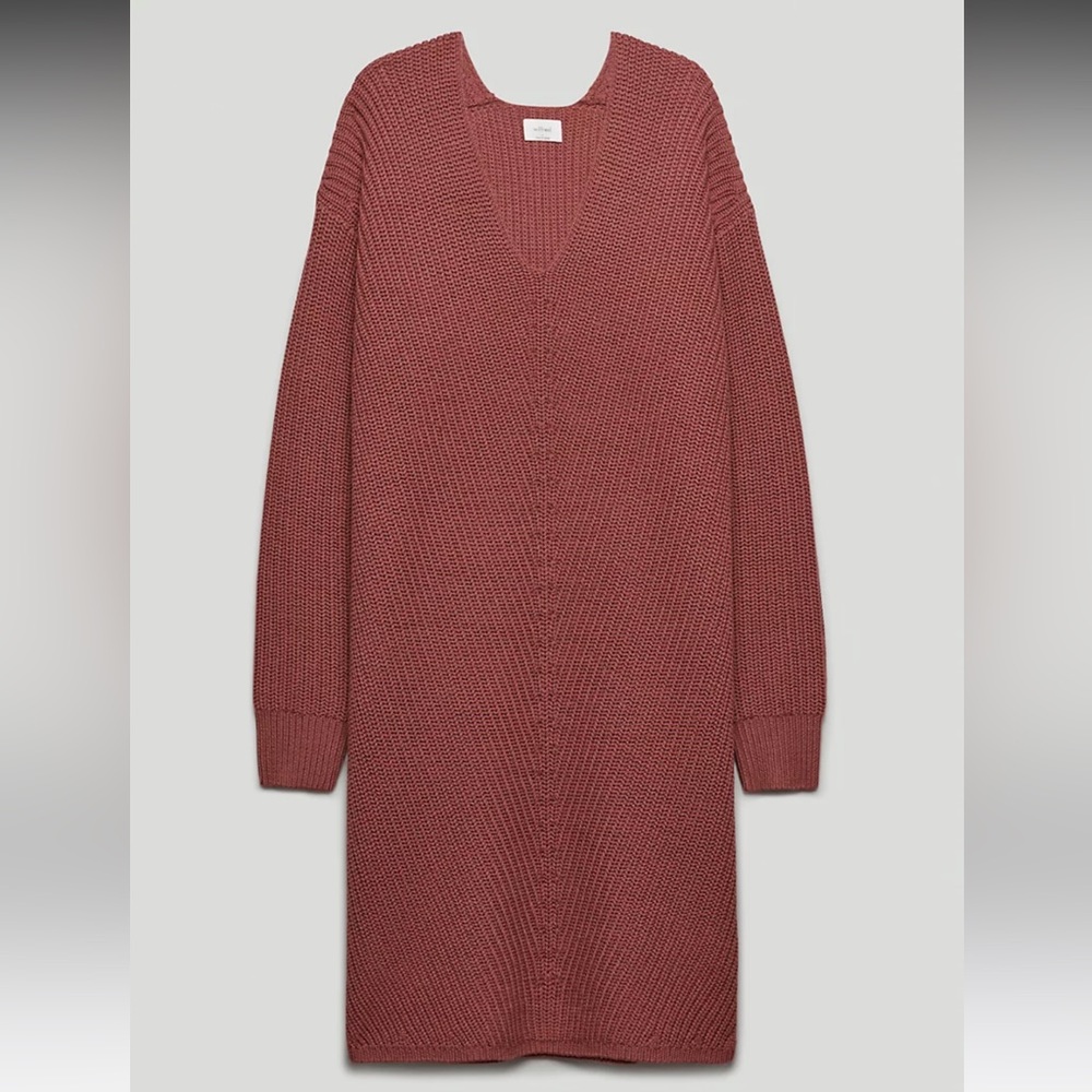 Aritzia Wilfred Seville Wool Dress Ashy Rose Pink NWT